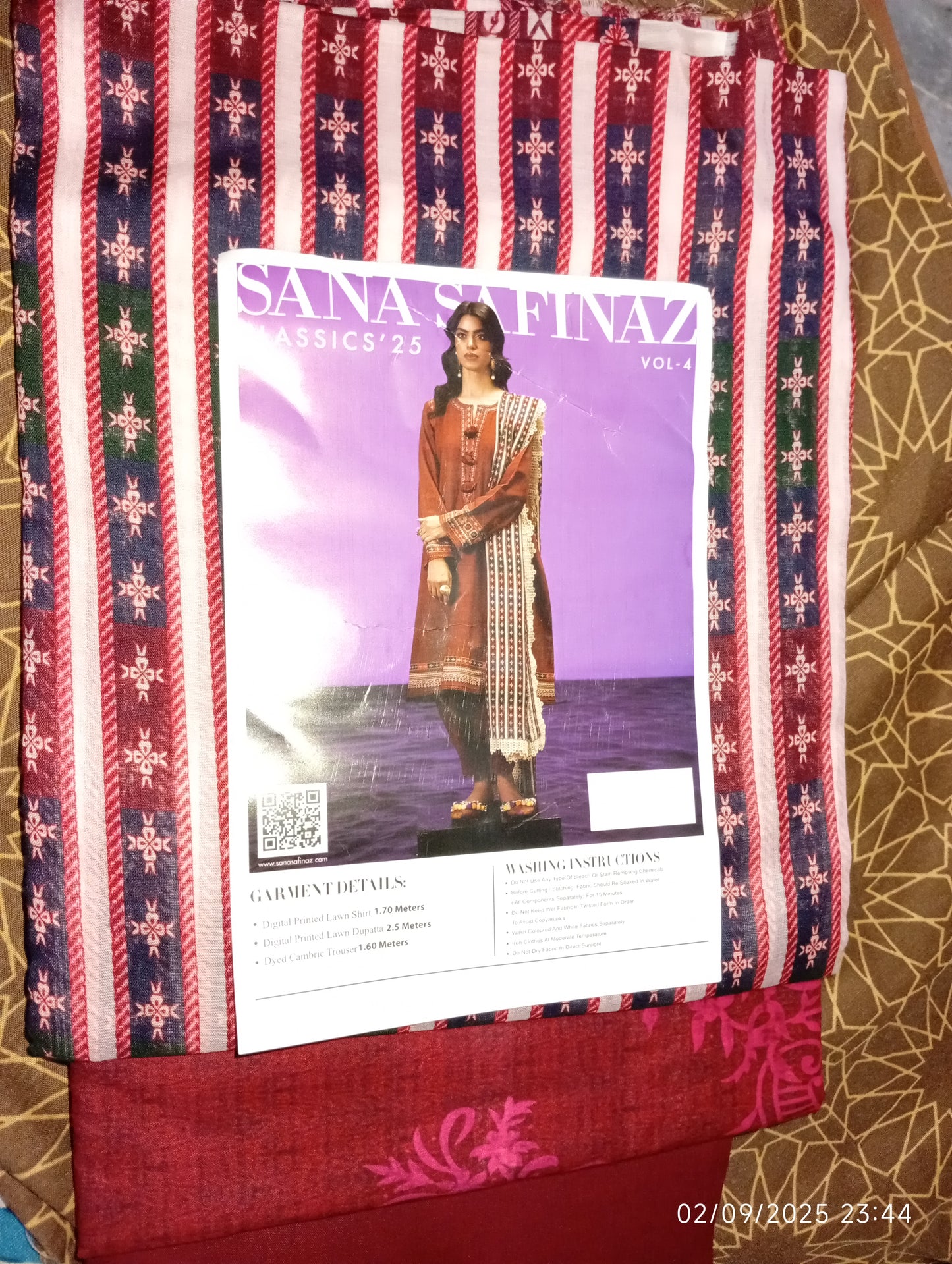 Sana Safinaz Original Lawn Printed 3Pc Unstitched Suit – Luxury Collection (100% Authentic)