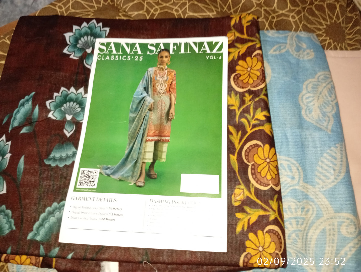 Sana Safinaz Original Lawn Printed 3Pc Unstitched Suit – Luxury Collection (100% Authentic)