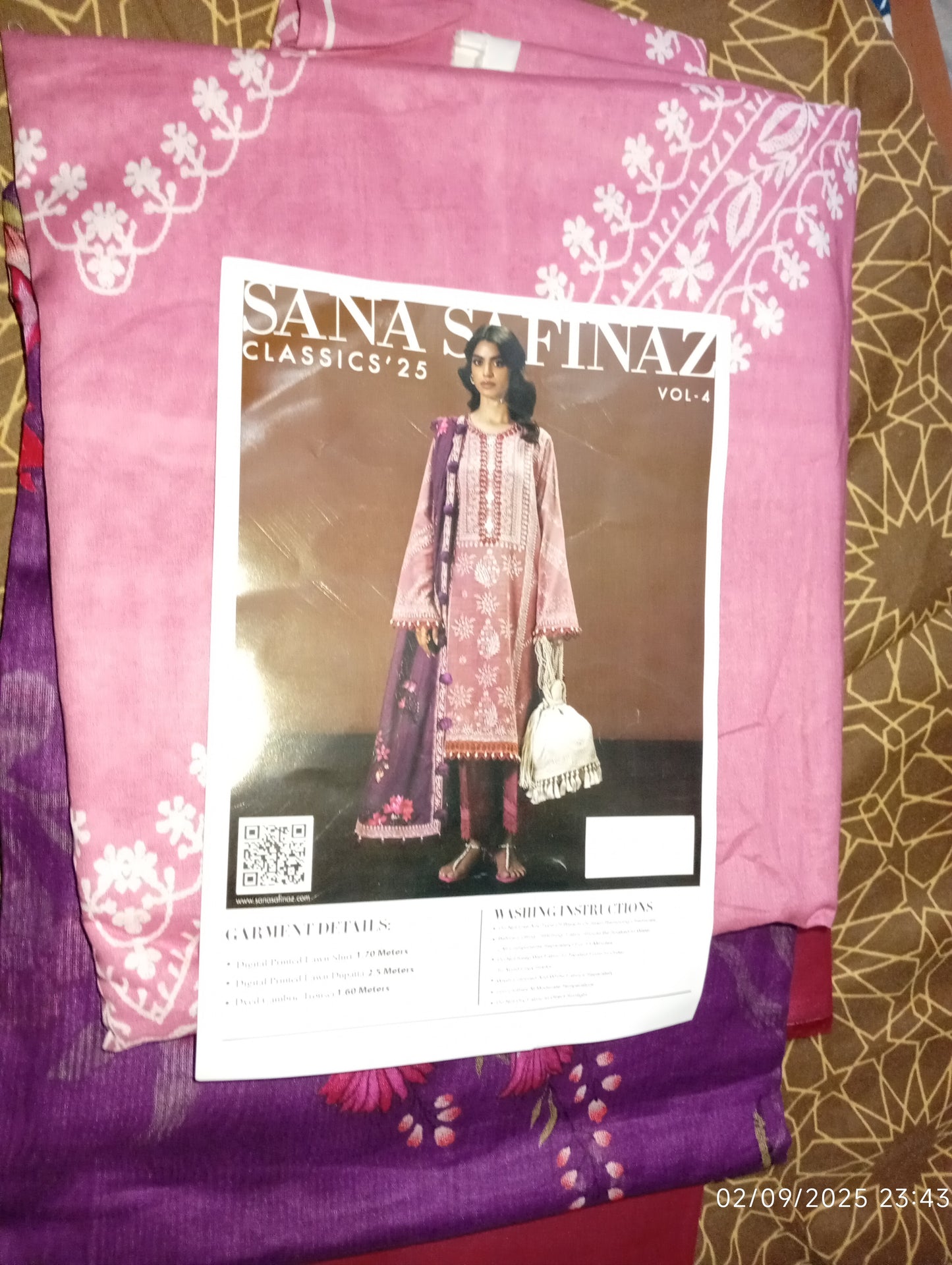 Sana Safinaz Original Lawn Printed 3Pc Unstitched Suit – Luxury Collection (100% Authentic)