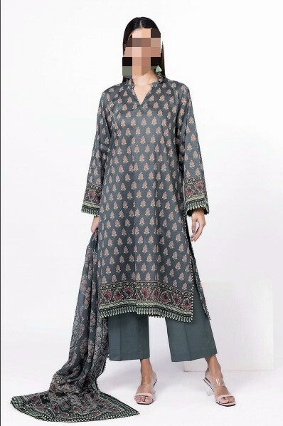 Khaadi Light-Green Original Lawn 3Pc Unstitched Suit – Premium Summer Collection (100% Authentic)