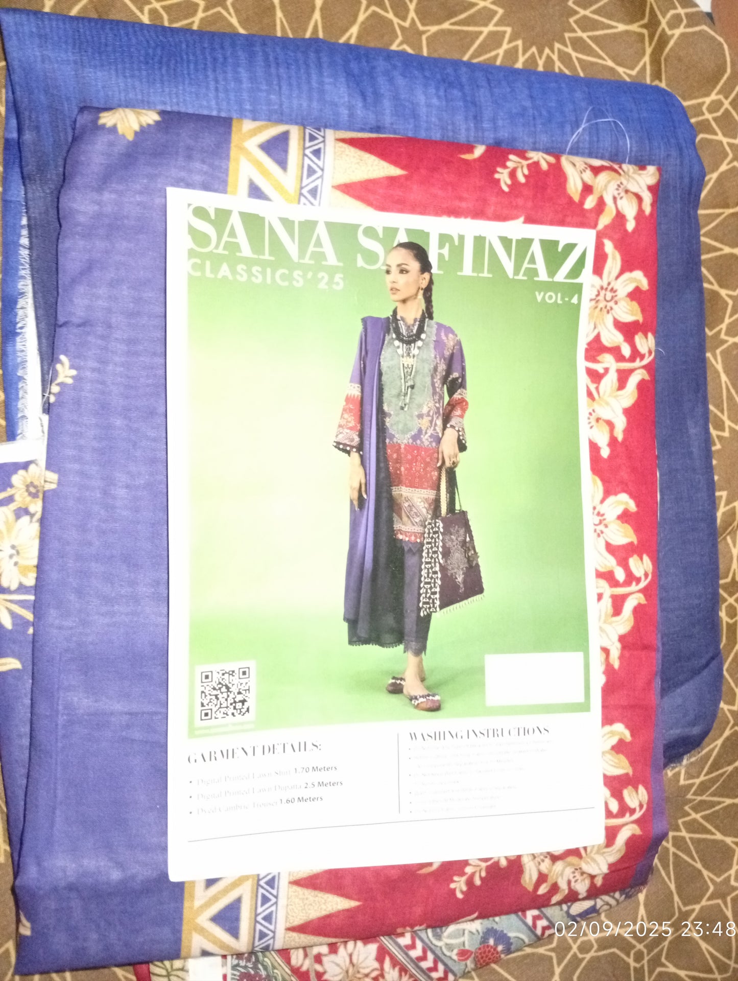 Sana Safinaz Original Lawn Printed 3Pc Unstitched Suit – Luxury Collection (100% Authentic)