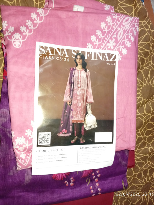 Sana Safinaz Original Lawn Printed 3Pc Unstitched Suit – Luxury Collection (100% Authentic)